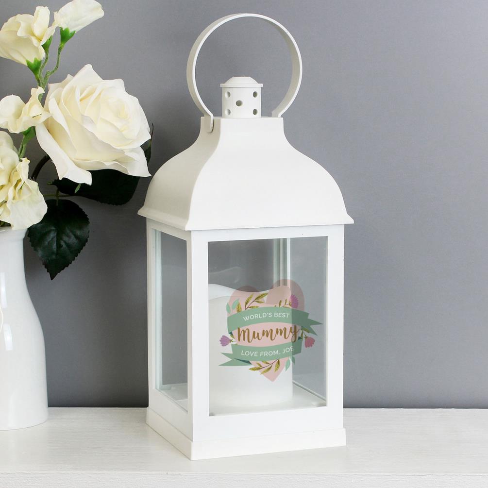 Personalised Floral White Lantern Extra Image 2